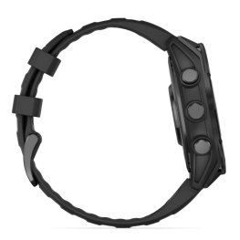 GARMIN Fenix 8 47 mm, AMOLED, Slate Gray + Black Leather Watch Band, QuickFit 22mm sports watch