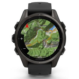 GARMIN Fenix 8 43 mm, AMOLED, Sapphire Carbon + Black Heathered Nylon Band sports watch