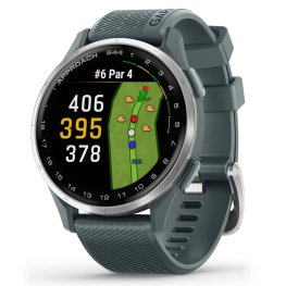 GARMIN Approach S44 Silver Silver Aluminium Bezel with Twilight Silicone Band sports watch