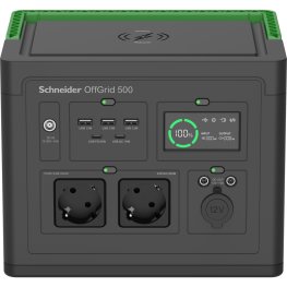 Schneider OffGrid Portable Power Station 500, 517Wh, Lithium-ion, 2 Schuko, Sinewave generator