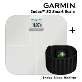 GARMIN Index™ S2, White Scale + Index Sleep Monitor smart scales