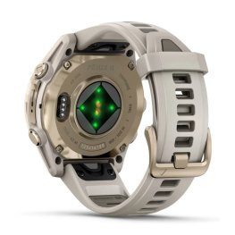 GARMIN Fenix 8 43 mm, AMOLED, Sapphire Soft Gold + Cream Heathered Nylon Band sports watch