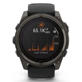 GARMIN Fenix 8 51 mm, Solar, Sapphire Carbon + Vented Titanium Bracelet Carbon Gray DLC sports watch