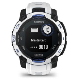 GARMIN Instinct 3 – 45 mm, Supernova Edition, Solar, Whitestone / Bolt blue sports watch