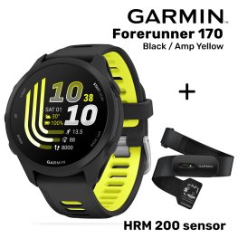 GARMIN Forerunner 170, Black/Amp Yellow + HRM 200 Sensor sports watch