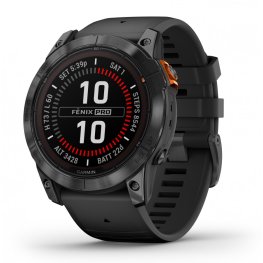 GARMIN Fenix 7X Pro Sol,Slate Gray Stl w/Black Bnd sports watch