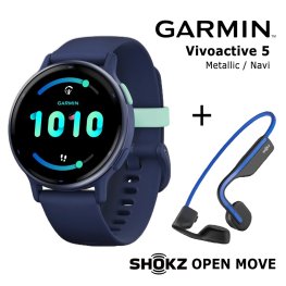GARMIN Vivoactive 5 Navy + Shokz Open Move Blue sports watch