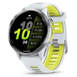 GARMIN Forerunner 970, Titanium, Whitestone Case, Whitestone/Translucent Amp Yellow Band sports watch