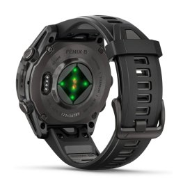 GARMIN Fenix 8 43 mm, AMOLED, Sapphire Carbon + Black Heathered Nylon Band sports watch
