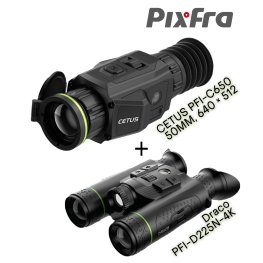 PIXFRA CETUS PFI-C650 thermal scope + Draco PFI-D225N-4K thermal binoculars thermal imaging scope
