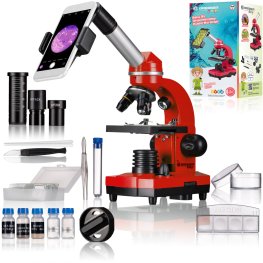 Bresser JUNIOR SEL BIOLUX RED + SET 40X-1600X microscope