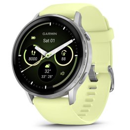 GARMIN Venu 4 - 45mm, Silver with Citron Silicone band sports watch