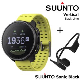 SUUNTO Vertical, Black Lime + Suunto Sonic Black sports watch