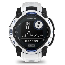 GARMIN Instinct 3 – 45 mm, Supernova Edition, Solar, Whitestone / Bolt blue sports watch