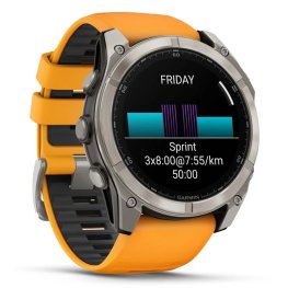 GARMIN Fenix 8 51 mm, AMOLED, Sapphire Titanium + Chesnut Leather Band sports watch