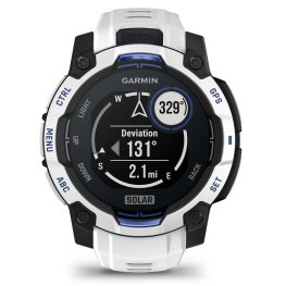 GARMIN Instinct 3 – 45 mm, Supernova Edition, Solar, Whitestone / Bolt blue sports watch