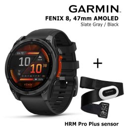 GARMIN Fenix 8 47 mm, AMOLED, Slate Gray + HRM Pro Plus Sensor sports watch